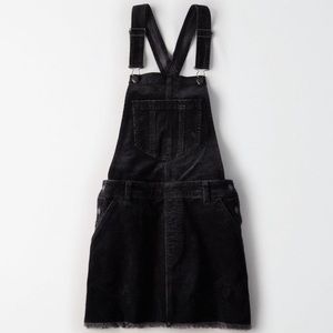 American Eagle Outfitters Black Overall Mini Dress